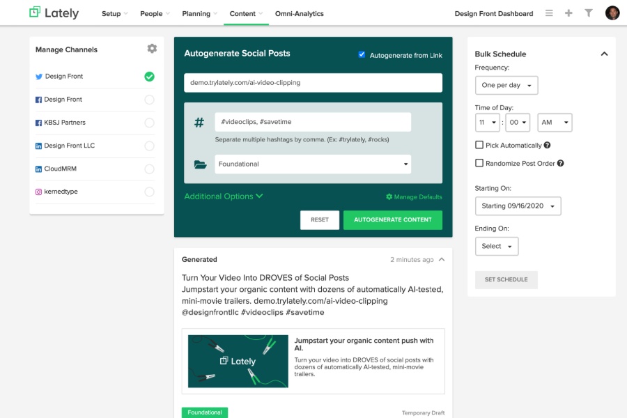 Lately.AI Social Media Publishing Dashboard