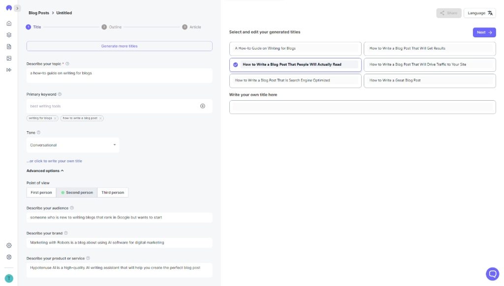 Hypotenuse AI Review: All-in-One AI Content Writer - Marketing with Robots